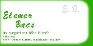 elemer bacs business card