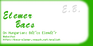 elemer bacs business card